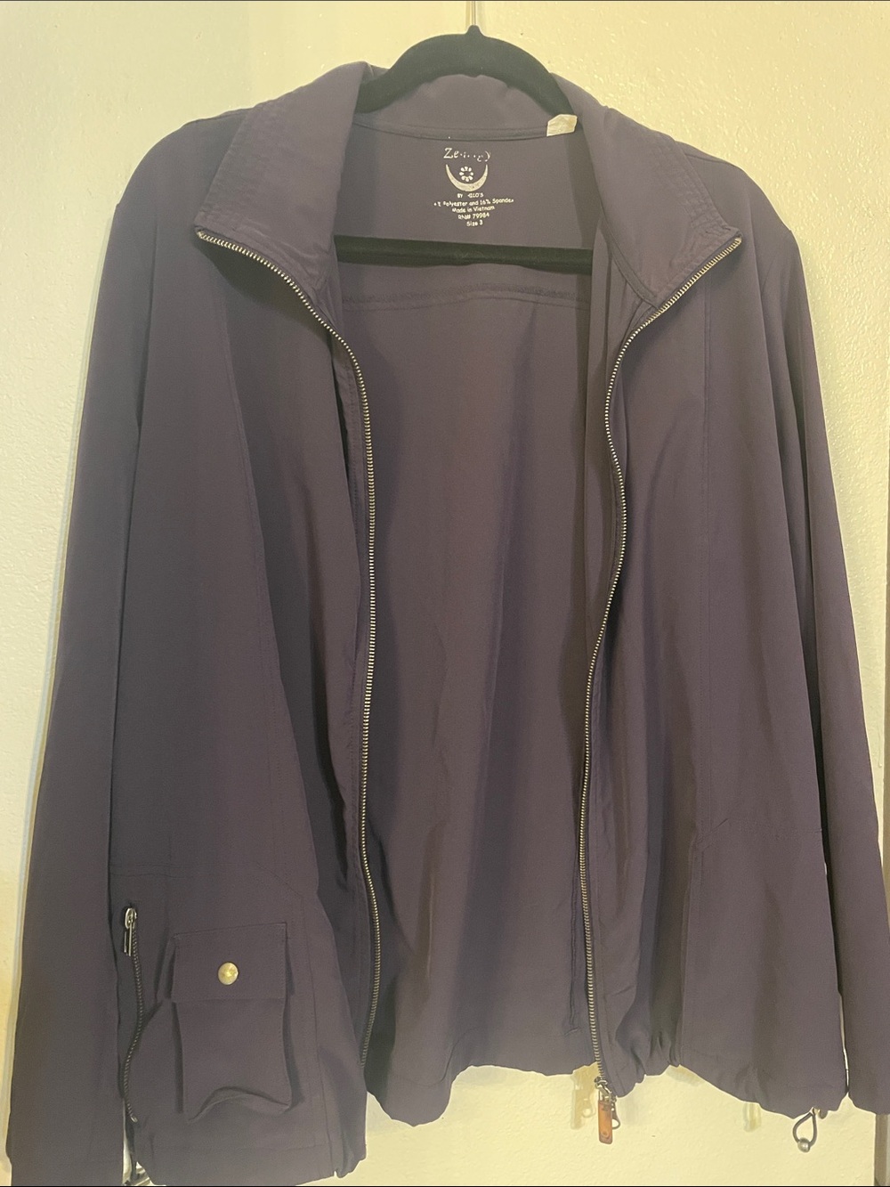 Chico's Deep Purple Utility Zip Jacket